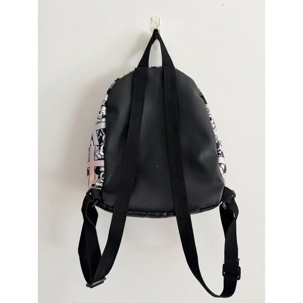 Disney Bioworld Minnie Mouse Mini Backpack Iridescent Pink Black White